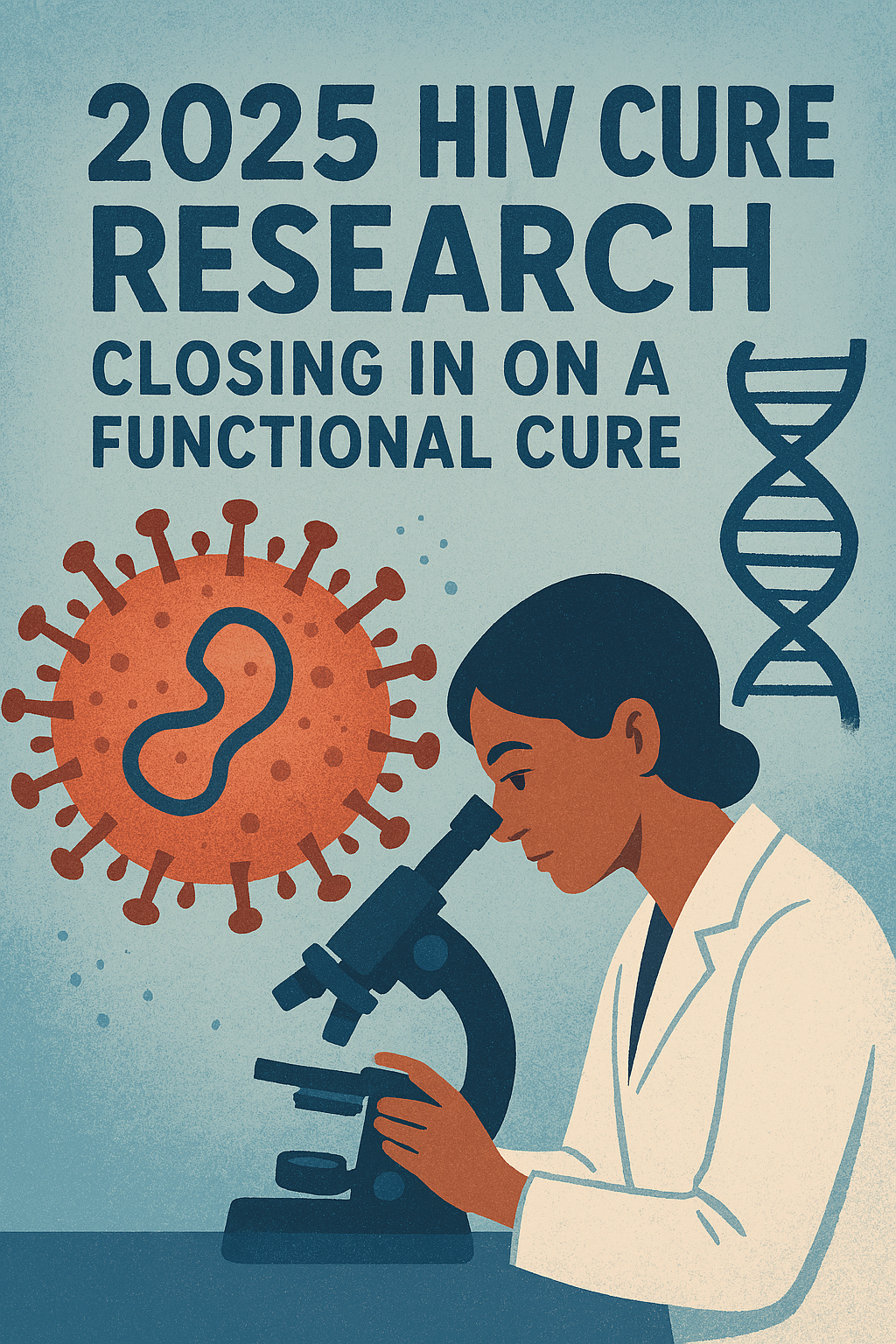 HIV Cure a woman Researcher looking through a microscope